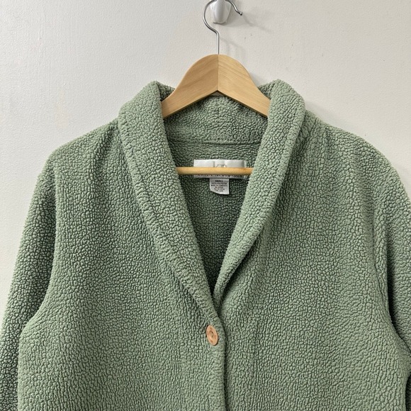 Karen Neuburger‎ S Jacket Mint Green Fleece Knit Retro Plush Pastel Teddy Winter - Picture 3 of 8